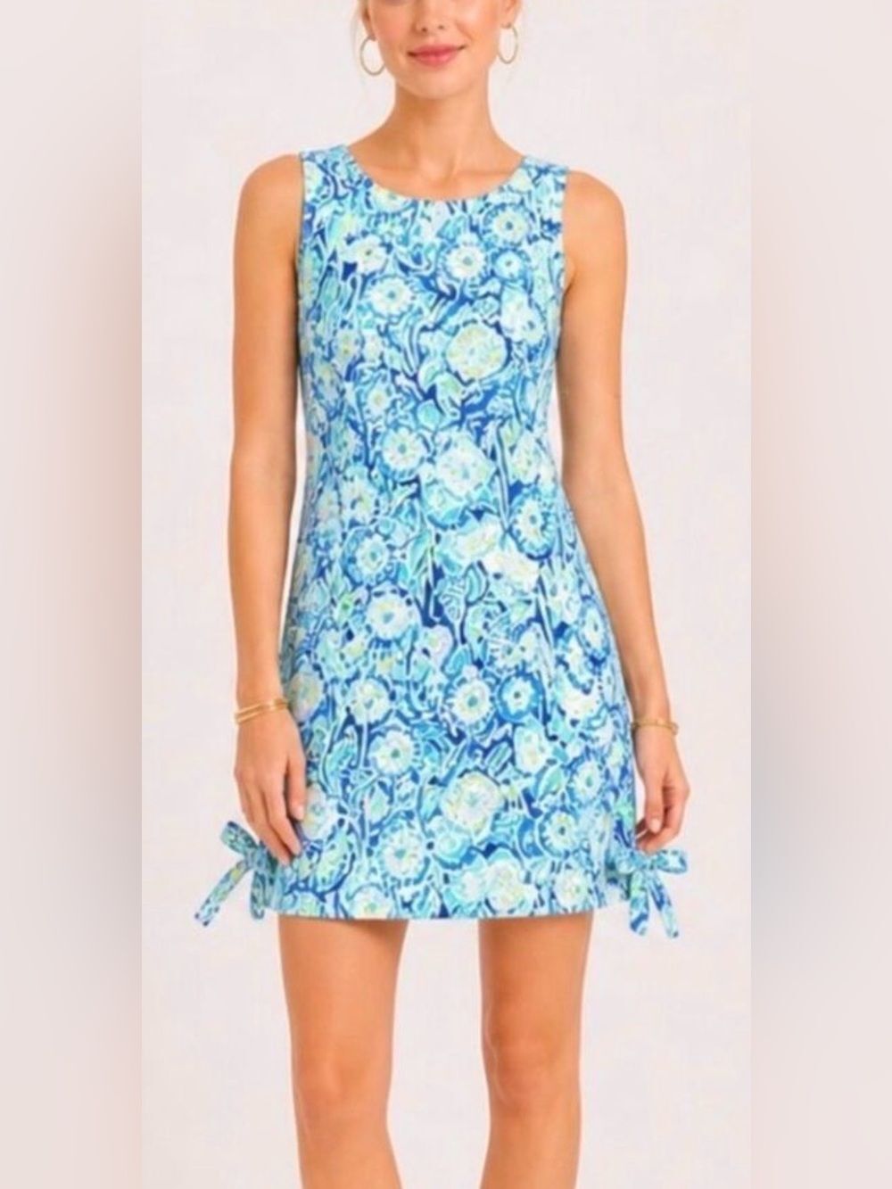 Lilly Pulitzer Mila Shift Dress W/Side Tie Hem- Indigo Sunset NWT